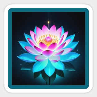 Fantasy Magical Blue Lotus Sticker